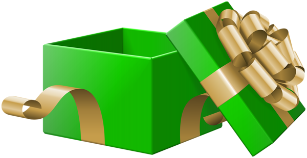This png image - Open Gift Box Green Transparent Clip Art Image, is available for free download