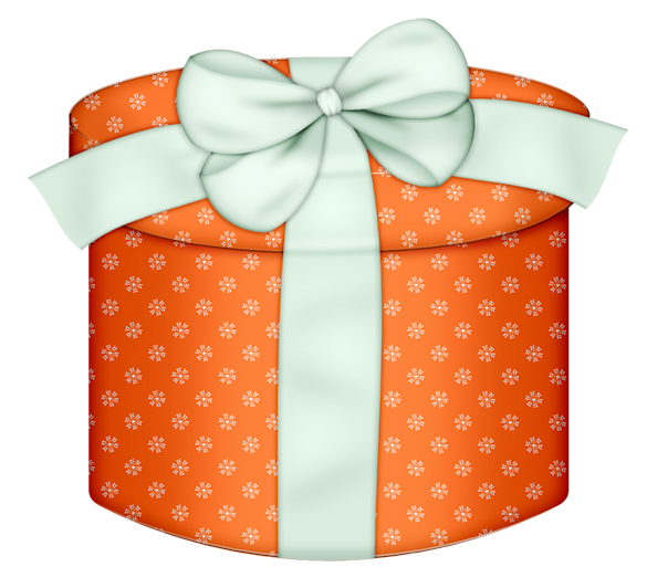 This png image - Orange Round Gift Box with White Bow PNG Clipart, is available for free download