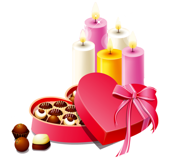 This png image - Pink Heart Box of Chocolates and Candles, is available for free download