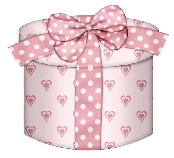This png image - Pink Hearts Round Gift Box PNG Clipart, is available for free download