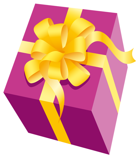 This png image - Pink PNG Present with Yellow Bow Clipart, is available for free download