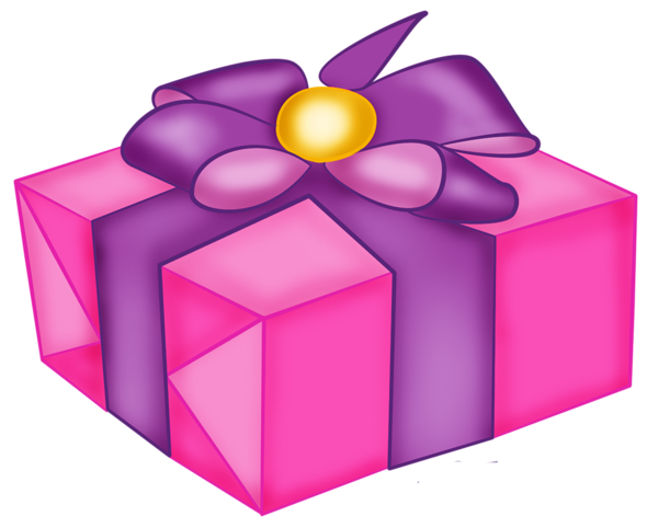This png image - Pink Present Box with Purple Bow PNG Clipart, is available for free download