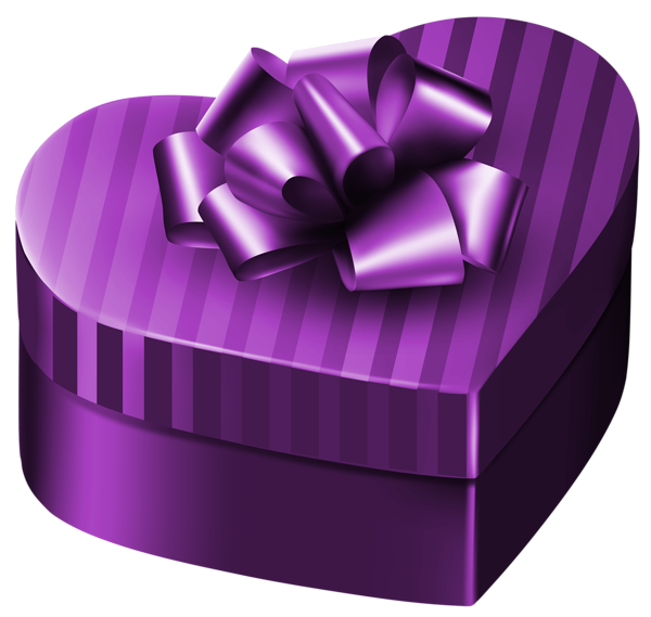 This png image - Purple Luxury Gift Box Heart PNG Clipart Image, is available for free download