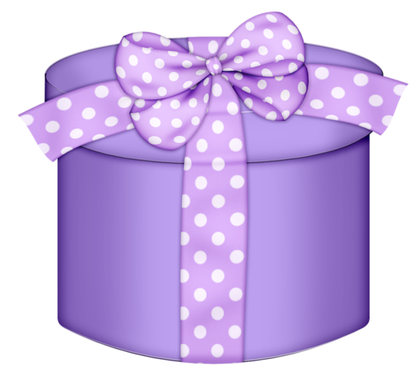 Purple Round Gift Box PNG Clipart