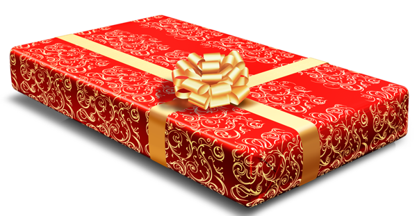 This png image - Red Gift Box with Gold Bow Clipart, is available for free download