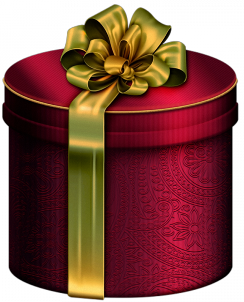 This png image - Red Round Present Box with Gold Bow Clipart, is available for free download