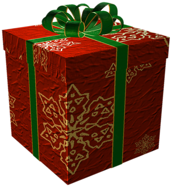 This png image - Red and Gold Present with Green Bow Clipart, is available for free download