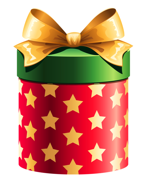 This png image - Round Red Gift Box with Gold Stars Clipart, is available for free download