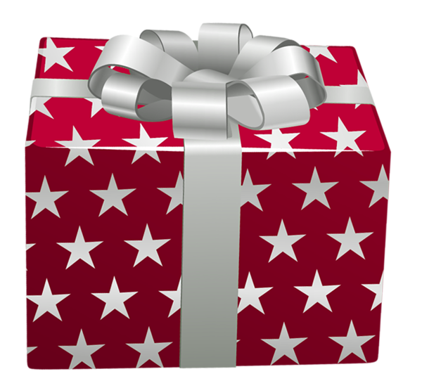 This png image - Transparent Red Gift Box with Stars PNG Clipart, is available for free download