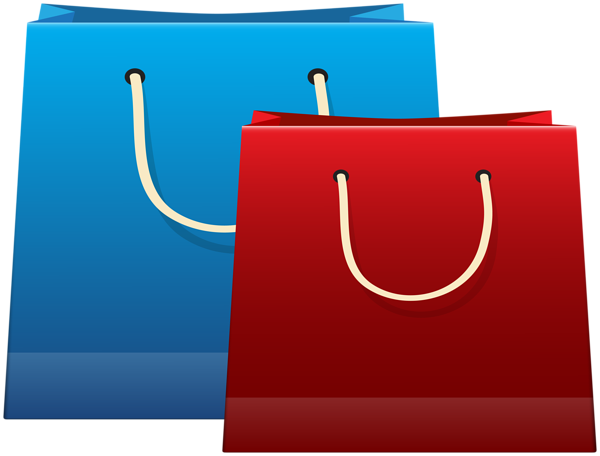 This png image - Two Red Blue Gift Bags PNG Clipart, is available for free download