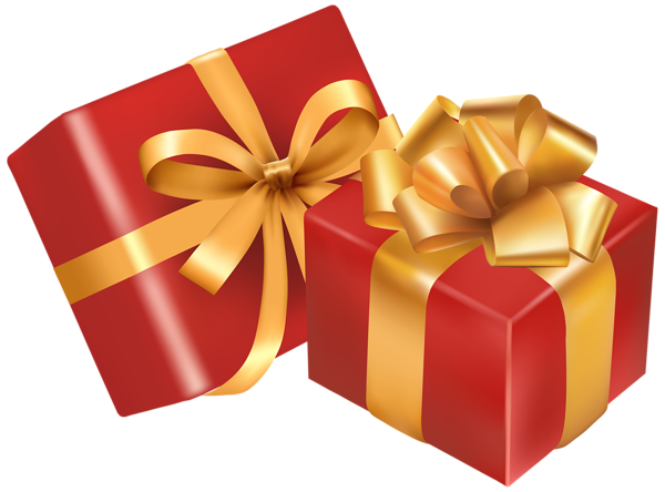 Two Red Gift Boxes PNG Clipart Image | Gallery ...