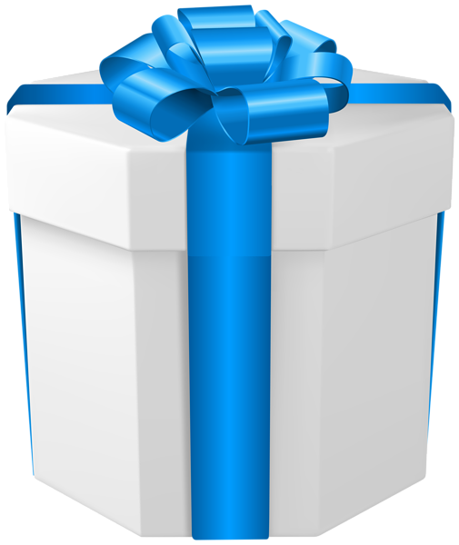 This png image - White Gift Box with Blue Bow PNG Clipart, is available for free download