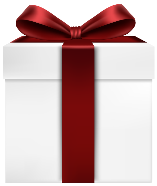 This png image - White Gift Box with Red Bow Transparent PNG Clip Art Image, is available for free download