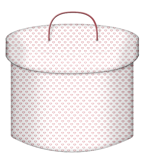 This png image - White Hearts Round Gift Box PNG Clipart, is available for free download