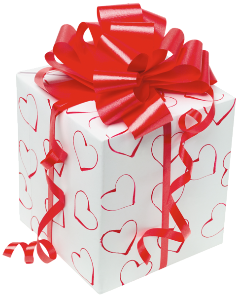 This png image - White Present with Red Bow Clipart, is available for free download