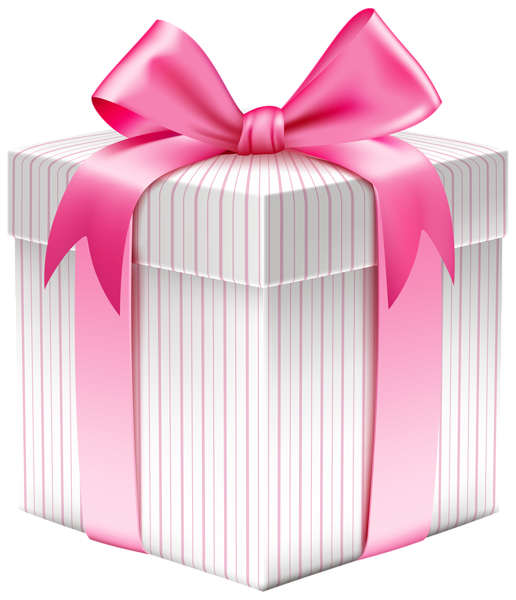 This png image - White Striped Gift Box PNG Clipart Picture, is available for free download