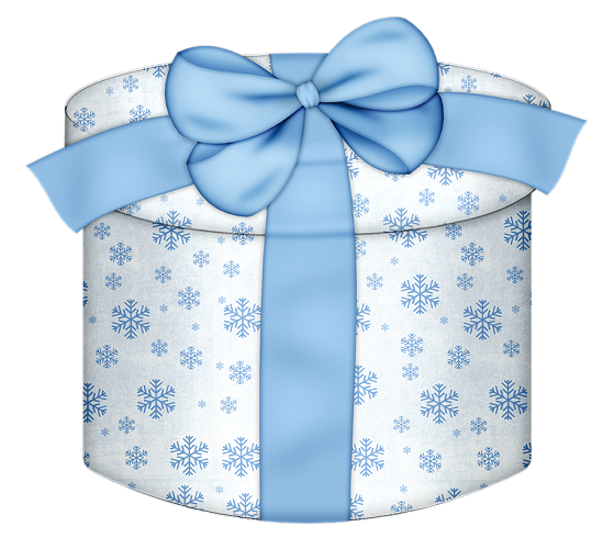This png image - White and Blue Round Gift Box PNG Clipart, is available for free download