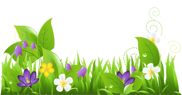 This png image - Grass and Flowers PNG Clipart, is available for free download
