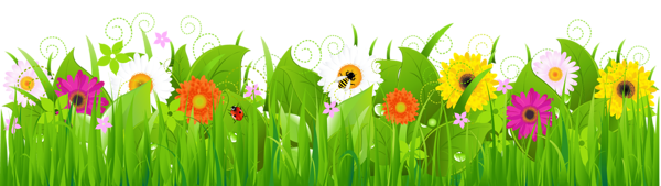 This png image - Grass with Flowers and Bee PNG Clipart, is available for free download