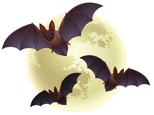 This png image - Creepy Halloween Moon with Bats PNG Clipart, is available for free download