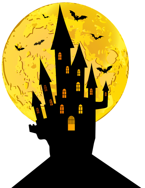 This png image - Halloween Castle and Moon PNG Clip Art Image, is available for free download