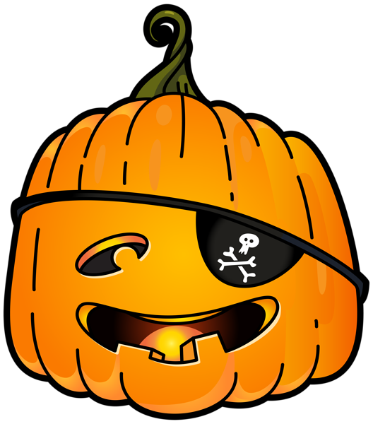 This png image - Halloween Pirate Pumpkin PNG Clip Art Image, is available for free download