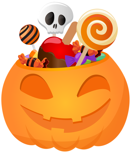 This png image - Halloween Pumpkin with Candy PNG Clip Art Image, is available for free download
