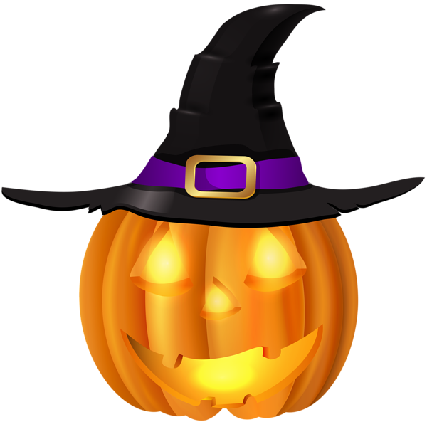 This png image - Halloween Pumpkin with Witch Hat PNG Clip Art, is available for free download