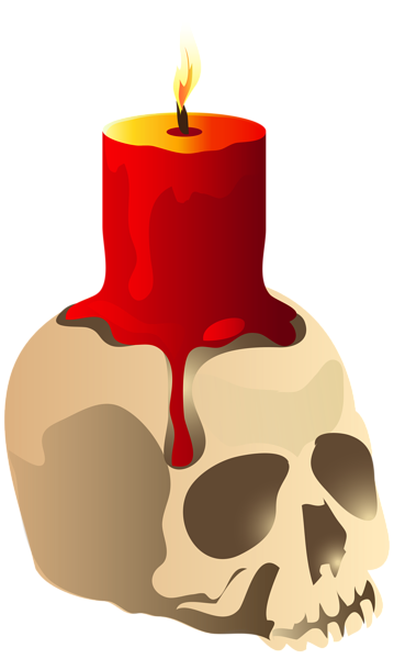 This png image - Halloween Skull Candle PNG Clipart Image, is available for free download