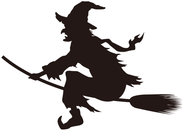 This png image - Halloween Witch on Broom Silhouette PNG Clip Art Image, is available for free download