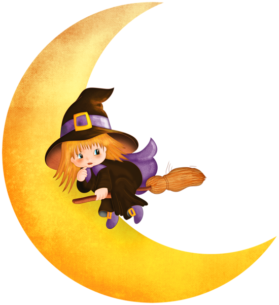 This png image - Halloween Witch on the Moon PNG Clipart, is available for free download