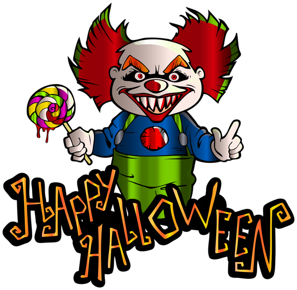 This png image - Happy Halloween with Clown PNG Clipart Image, is available for free download