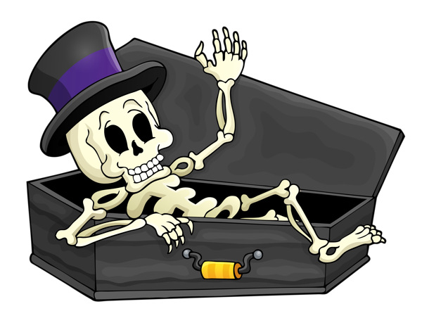 This png image - Haunted Skeleton in Coffin PNG Picture, is available for free download