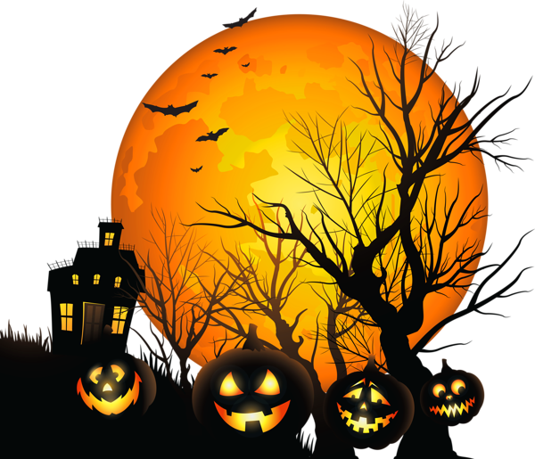 This png image - Large Haunted House and Moon PNG Clipart, is available for free download