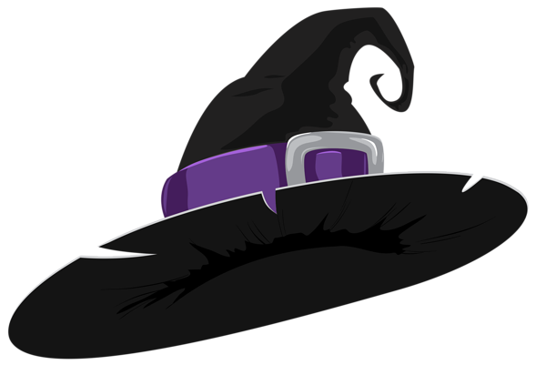 Witch Hat Black and Purple PNG Clipart Image | Gallery ...