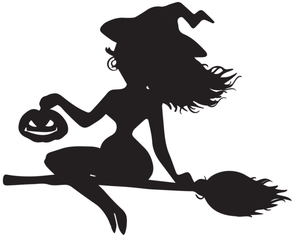 This png image - Witch on Broom Silhouette PNG Clip Art, is available for free download