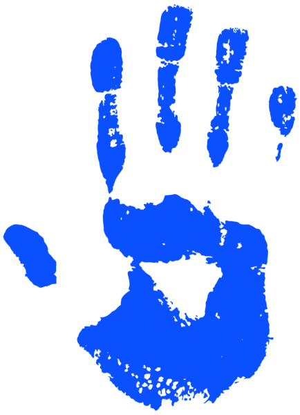 Blue Handprint Free PNG Clip Art Image | Gallery Yopriceville - High