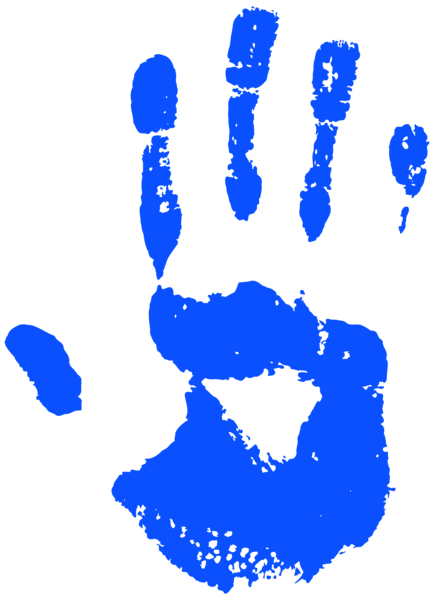 This png image - Blue Handprint Free PNG Clip Art Image, is available for free download