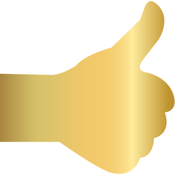 This png image - Gold Thumb Up Transparent Clip Art Image, is available for free download