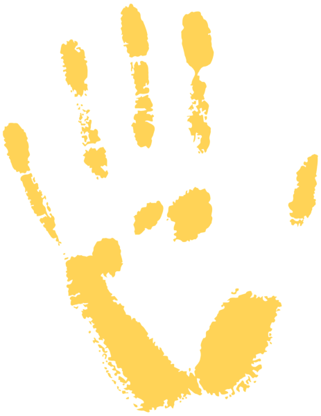 This png image - Yellow Handprint Free PNG Clip Art Image, is available for free download