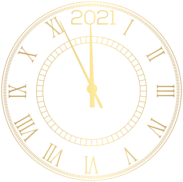 2021 Decorative New Year Clock Clipart | Gallery ...