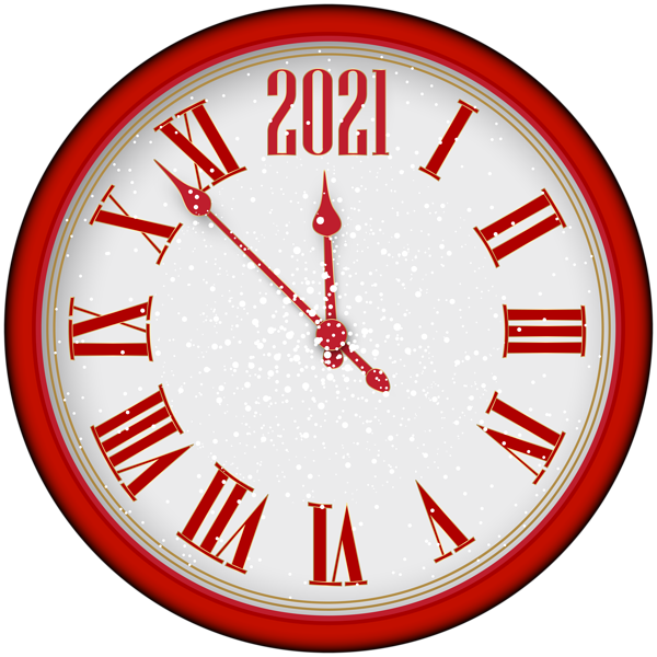 2021 New Year Red Clock Tree PNG Clip Art | Gallery ...

