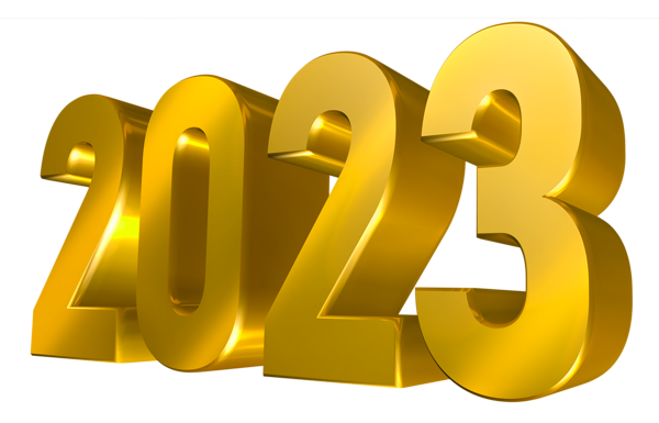 This png image - 2023 Gold 3D PNG Clipart, is available for free download