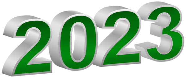 This png image - 2023 Green White 3D PNG Transparent Clipart, is available for free download