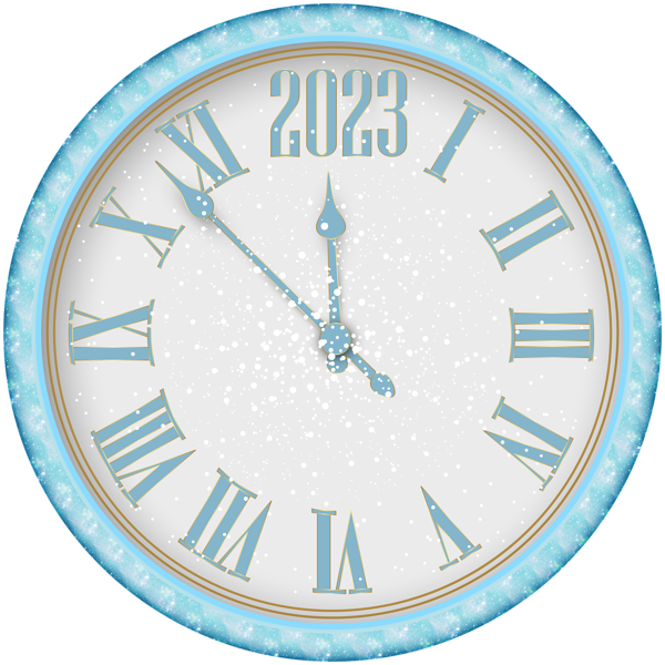 This png image - 2023 New Year Snowy Clock PNG Clipart, is available for free download
