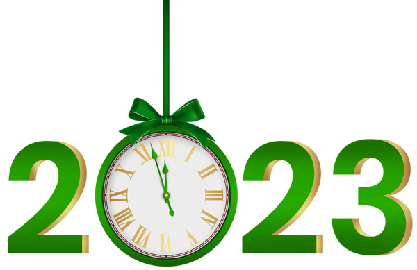 This png image - 2023 with Clock Green PNG Clipart, is available for free download