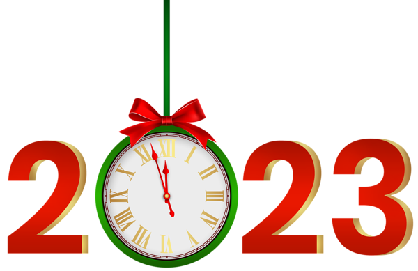 This png image - 2023 with Clock Red Green PNG Clipart, is available for free download