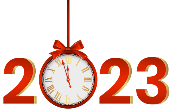 This png image - 2023 with Clock Red PNG Clipart, is available for free download