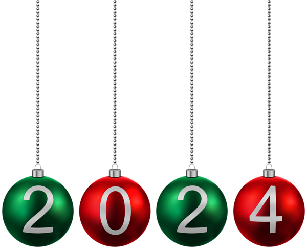 This png image - 2024 Christmas Balls Red Green PNG Clipart, is available for free download