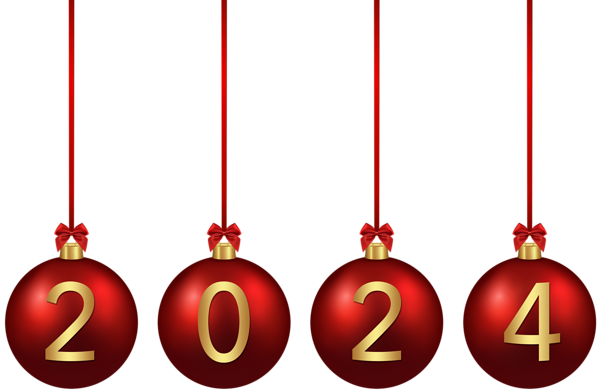 This png image - 2024 Christmas Red Balls PNG Image.png, is available for free download